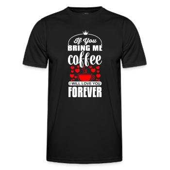 Si tu m’apportes du café, je t’aimerai pour toujours - T-shirt sport Homme - noir - Devant - AI Model Male 178 dark (178cm)