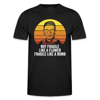 RBG Pas fragile comme une fleur Fragile comme une bombe - T-shirt sport Homme - noir - Devant - AI Model Male 178 dark (178cm)