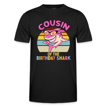 Cousin der Hai-Geburtstagsmädchen Passende Familie - Männer Funktions-T-Shirt - Schwarz - Vorne - AI Model Male 178 dark (178cm)