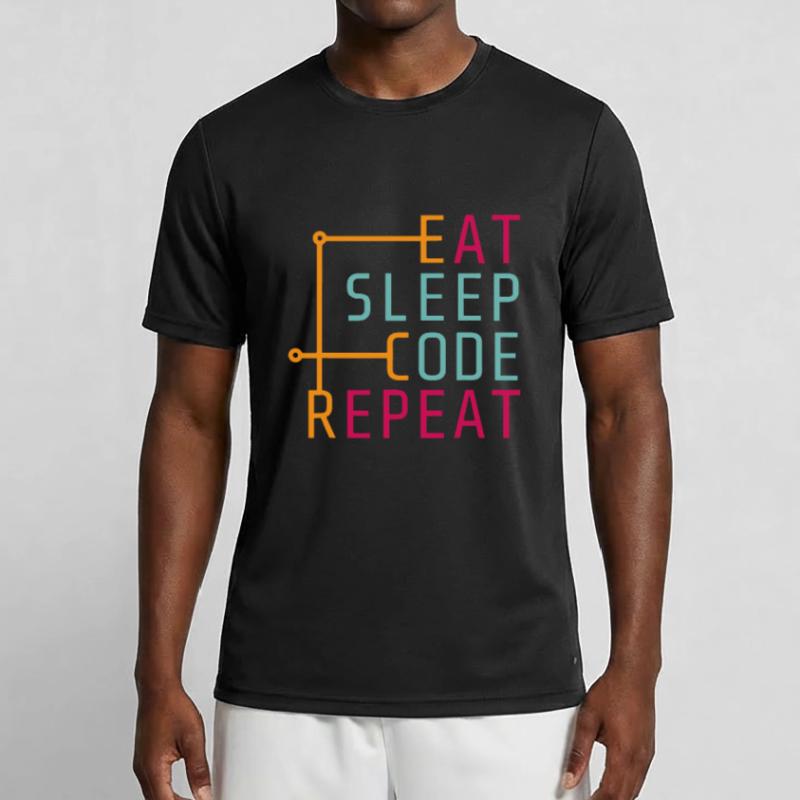 Eat Sleep Code-Wiederholung - Coder Developer Computer Männer Funktions-T-Shirt