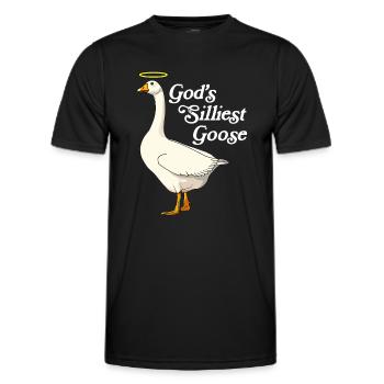 Gottes dümmste Gans, Gottes dümmste Gänseente - Männer Funktions-T-Shirt - Schwarz - Vorne - AI Model Male 178 dark (178cm)