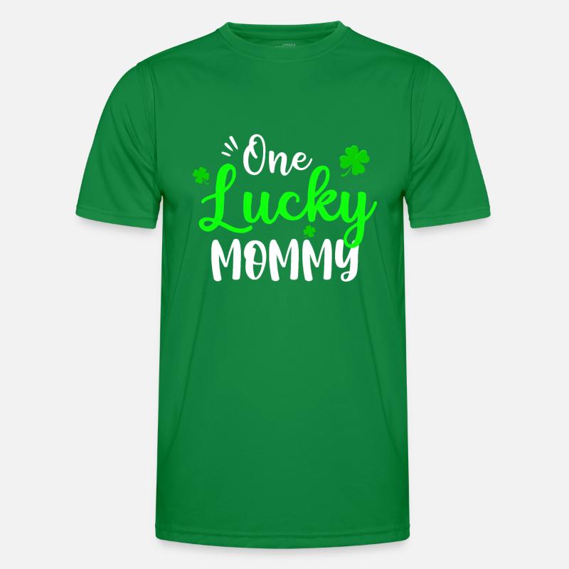 Eine glückliche Mama Irisches Kleeblatt St. Patricks Day Spaß Männer Funktions-T-Shirt