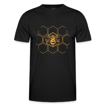 Beekeeping - Honeycomb Love For Bees - Men's Functional T-Shirt - black - Front - AI Model Male 178 dark (178cm)