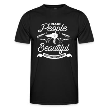 Lustiger Friseur, Humor Friseur Friseur - Männer Funktions-T-Shirt - Schwarz - Vorne - AI Model Male 178 dark (178cm)