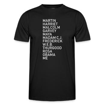 Black History Month Black Leader's - Männer Funktions-T-Shirt - Schwarz - Vorne - AI Model Male 178 dark (178cm)