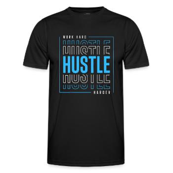 Travailler dur Travailler plus dur - T-shirt sport Homme - noir - Devant - AI Model Male 178 dark (178cm)