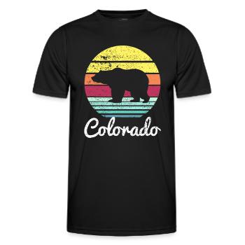 Vintage Retro Co Colorado Wildlife Bear Adventure - T-shirt sport Homme - noir - Devant - AI Model Male 178 dark (178cm)