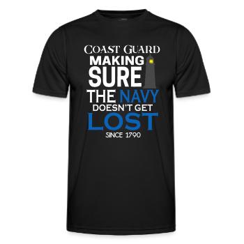 La Garde côtière s’assure que la Marine ne se perd pas - T-shirt sport Homme - noir - Devant - AI Model Male 178 dark (178cm)