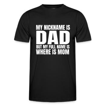 Mon surnom est papa mais mon nom complet est où - T-shirt sport Homme - noir - Devant - AI Model Male 178 dark (178cm)