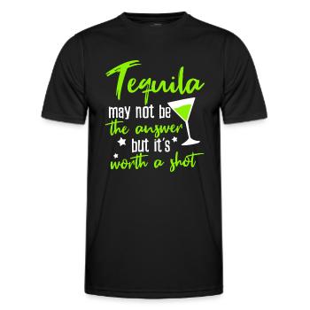 La tequila vaut le coup - T-shirt sport Homme - noir - Devant - AI Model Male 178 dark (178cm)