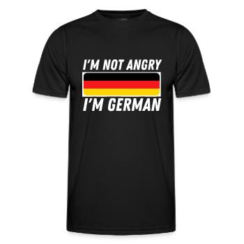 Ich bin nicht wütend, ich bin Deutscher - Deutschland Flagge Deutsch - Männer Funktions-T-Shirt - Schwarz - Vorne - AI Model Male 178 dark (178cm)