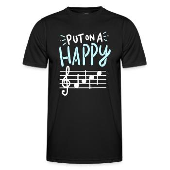 Mettez sur une musique de visage heureux - T-shirt sport Homme - noir - Devant - AI Model Male 178 dark (178cm)