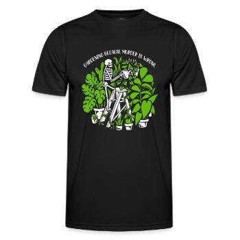 Gartenarbeit, weil Mord falsch ist Skelett-Unkraut - Männer Funktions-T-Shirt - Schwarz - Vorne - AI Model Male 178 dark (178cm)