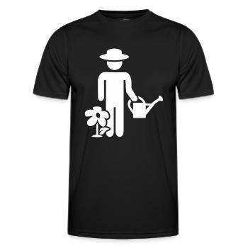 Arrosoir jardinier - T-shirt sport Homme - noir - Devant - AI Model Male 178 dark (178cm)