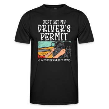 Just Got My Drivers License Permit New Driver - Men's Functional T-Shirt - black - Front - AI Model Male 178 dark (178cm)
