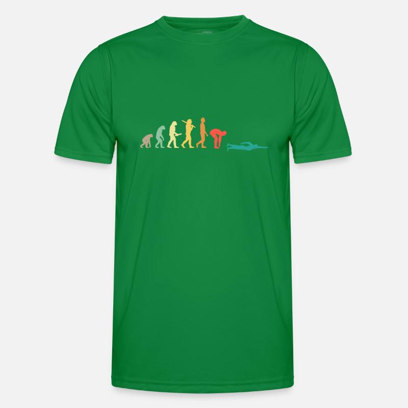 Retro Swimming Evolution Geschenk für Schwimmer Männer Funktions-T-Shirt