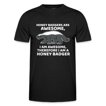 Ich bin ein Honigdachs - Männer Funktions-T-Shirt - Schwarz - Vorne - AI Model Male 178 dark (178cm)