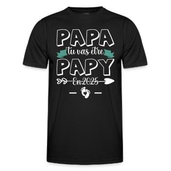 Zukünftiger Großvater, Papa, du wirst Opa 2025 - Männer Funktions-T-Shirt - Schwarz - Vorne - AI Model Male 178 dark (178cm)