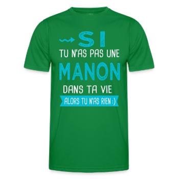 Manon Si tu n as pas une manon - T-shirt sport Homme - vert - Devant - AI Model Male 178 dark (178cm)