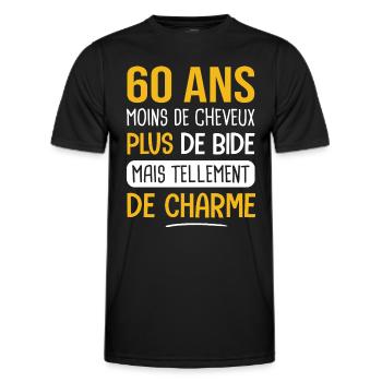 60 ans cadeau d'anniversaire 60 ans charmant - T-shirt sport Homme - noir - Devant - AI Model Male 178 dark (178cm)