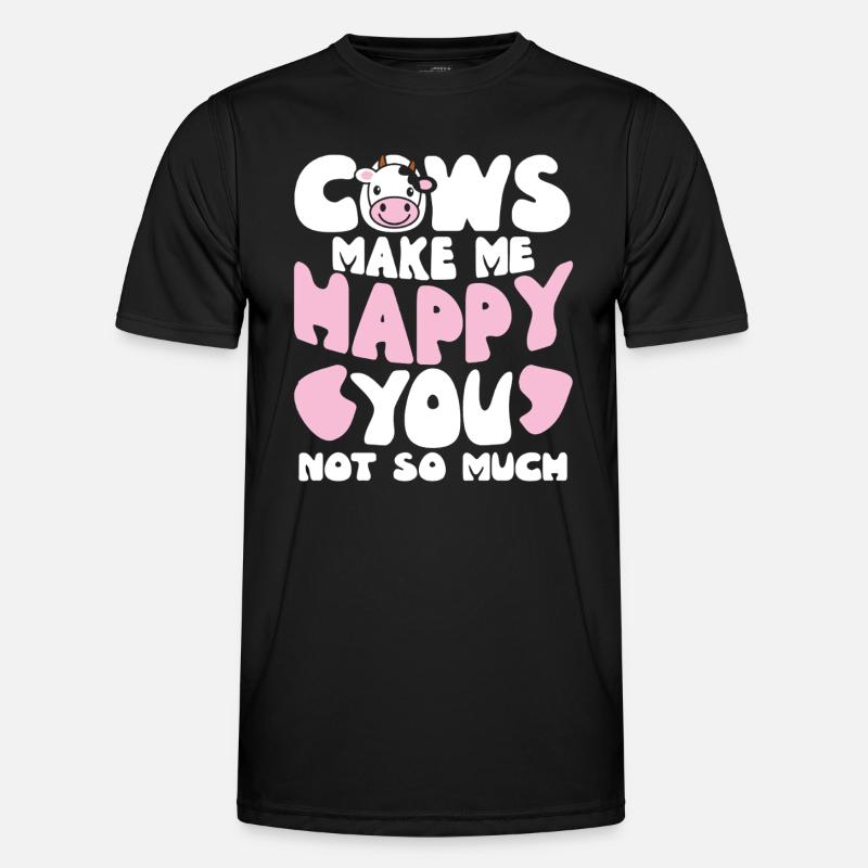 Cows Make Me Happy - Men's Functional T-Shirt - black