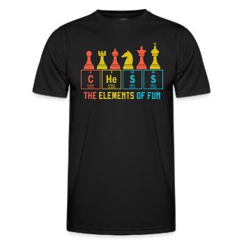 Fun Chess mit Elementen des Periodensystems - Männer Funktions-T-Shirt - Schwarz - Vorne - AI Model Male 178 dark (178cm)
