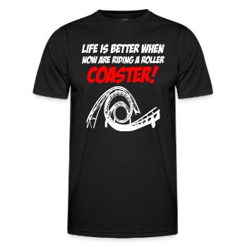 Riding Roller Coaster - Männer Funktions-T-Shirt - Schwarz - Vorne - AI Model Male 178 dark (178cm)