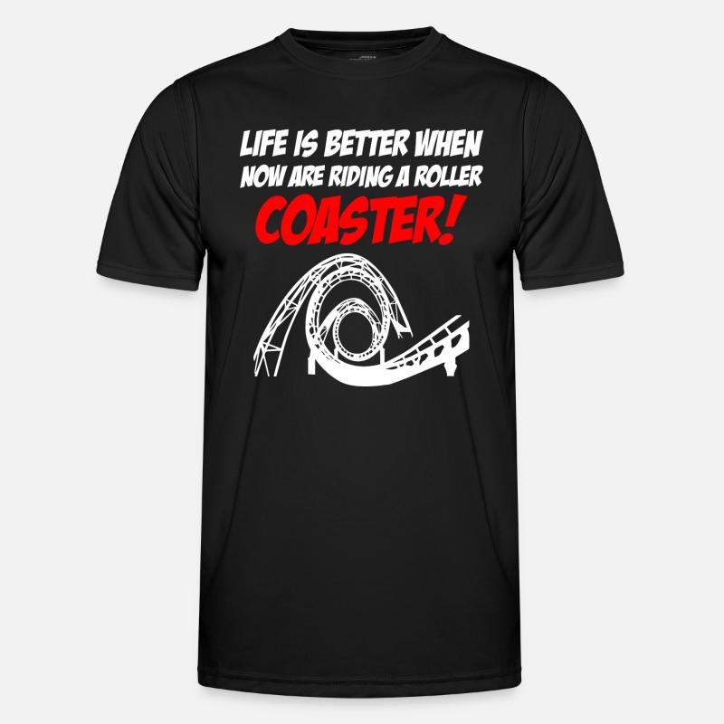 Riding Roller Coaster - Men's Functional T-Shirt - black