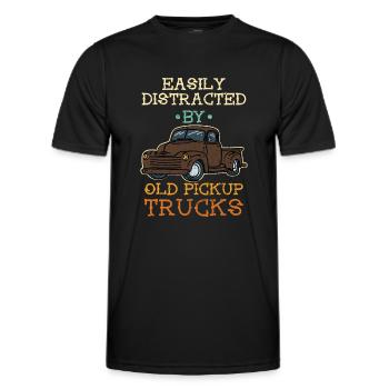 Easily Distracted By Old Pickup Trucks - Men's Functional T-Shirt - black - Front - AI Model Male 178 dark (178cm)
