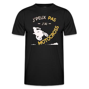 Ich kann nicht, ich habe Motocross - Männer Funktions-T-Shirt - Schwarz - Vorne - AI Model Male 178 dark (178cm)