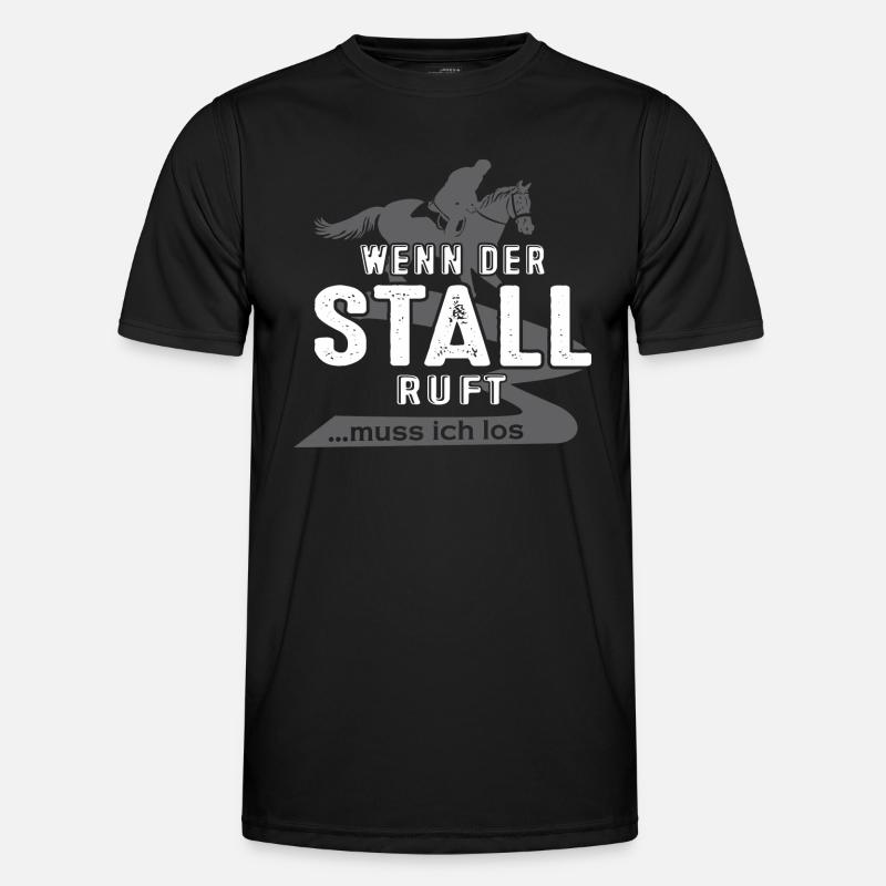 Pferd - Wenn der Stall ruft.. - Männer Funktions-T-Shirt - Schwarz