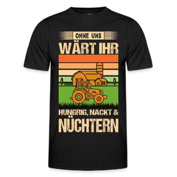 Treckerdemo Bauernprotest Bauern Protest Landwirt - Männer Funktions-T-Shirt - Schwarz - Vorne - AI Model Male 178 dark (178cm)
