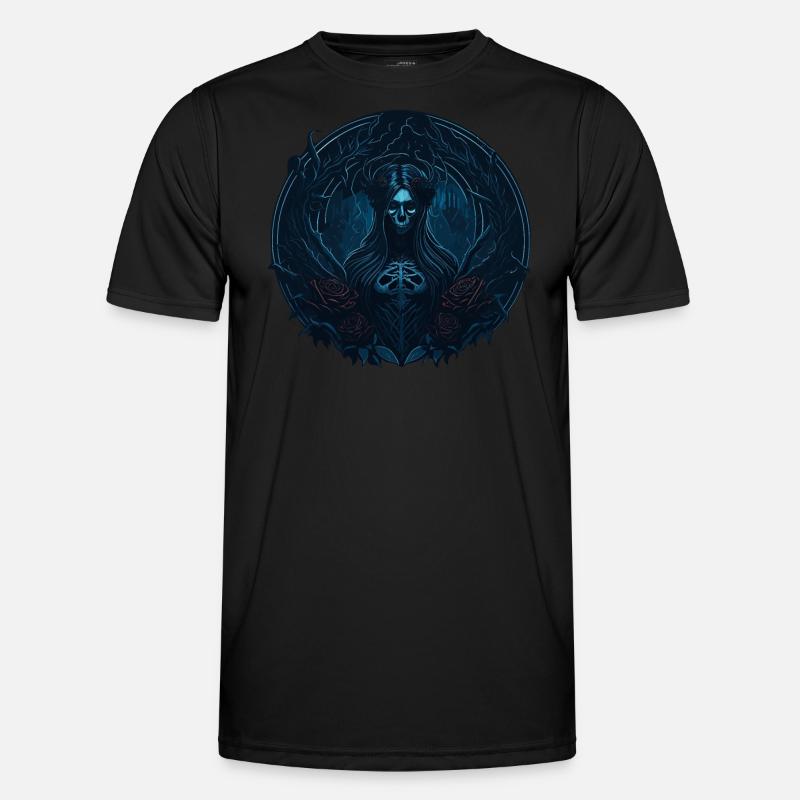 Gothic Rosen Mädchen Skelett Dunkler Stil Männer Funktions-T-Shirt