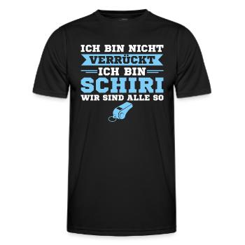 Schiedsrichter bin nicht verrückt Ich bin Schiri - Männer Funktions-T-Shirt - Schwarz - Vorne - AI Model Male 178 dark (178cm)
