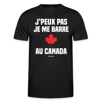 Je peux pas je me barre au Canada - T-shirt sport Homme - noir - Devant - AI Model Male 178 dark (178cm)