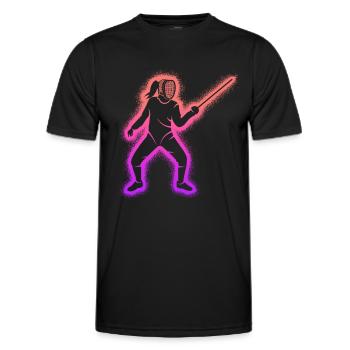 Fechter Fecht Fechtkunst Kinder Damen Fechten - Männer Funktions-T-Shirt - Schwarz - Vorne - AI Model Male 178 dark (178cm)