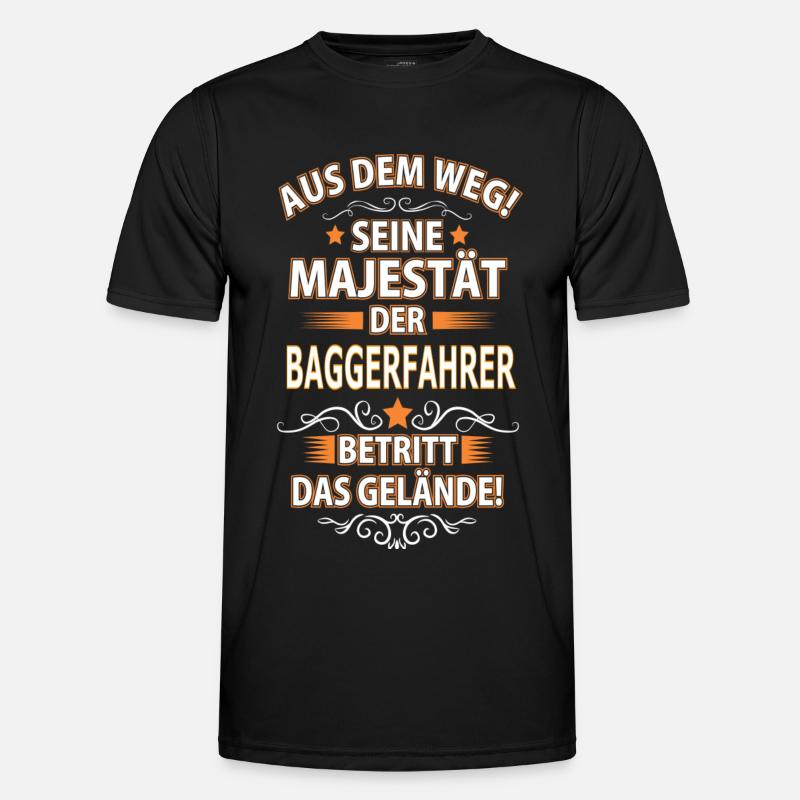 BAGGERFAHRER - Männer Funktions-T-Shirt - Schwarz