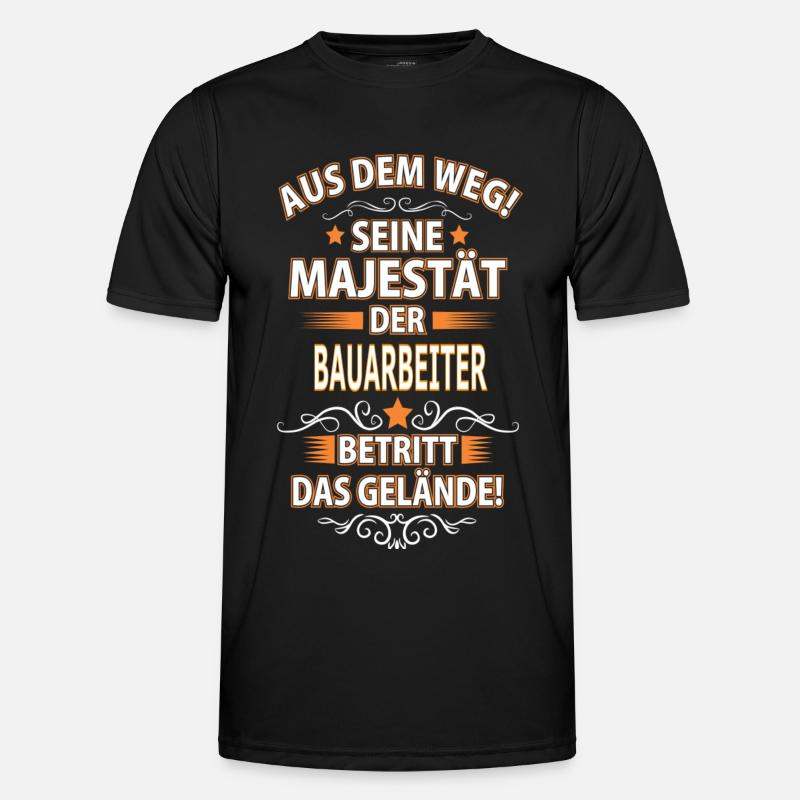 BAUARBEITER - Männer Funktions-T-Shirt - Schwarz