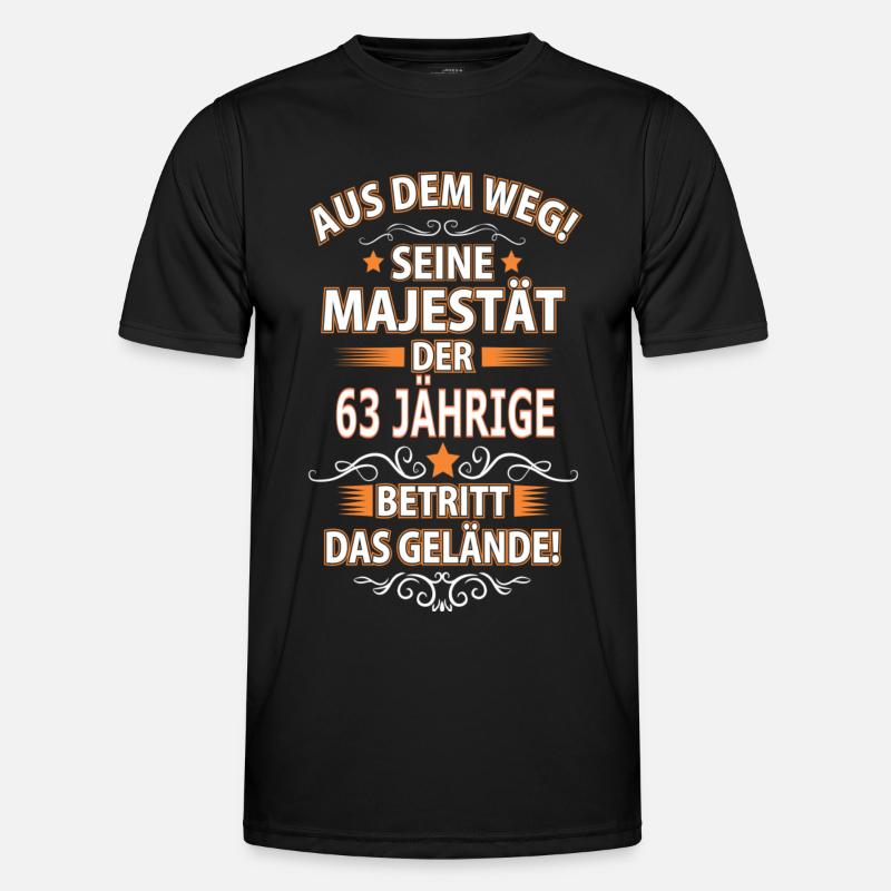 63 JÄHRIGE - Männer Funktions-T-Shirt - Schwarz