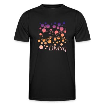Diving mit Taucher - Männer Funktions-T-Shirt - Schwarz - Vorne - AI Model Male 178 dark (178cm)