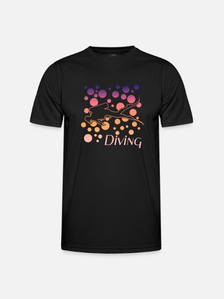 Diving mit Taucher - Männer Funktions-T-Shirt - Schwarz