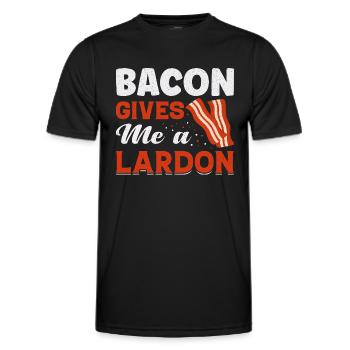 Bacon me donne un lardon- BBQ- Grillmeister - T-shirt sport Homme - noir - Devant - AI Model Male 178 dark (178cm)