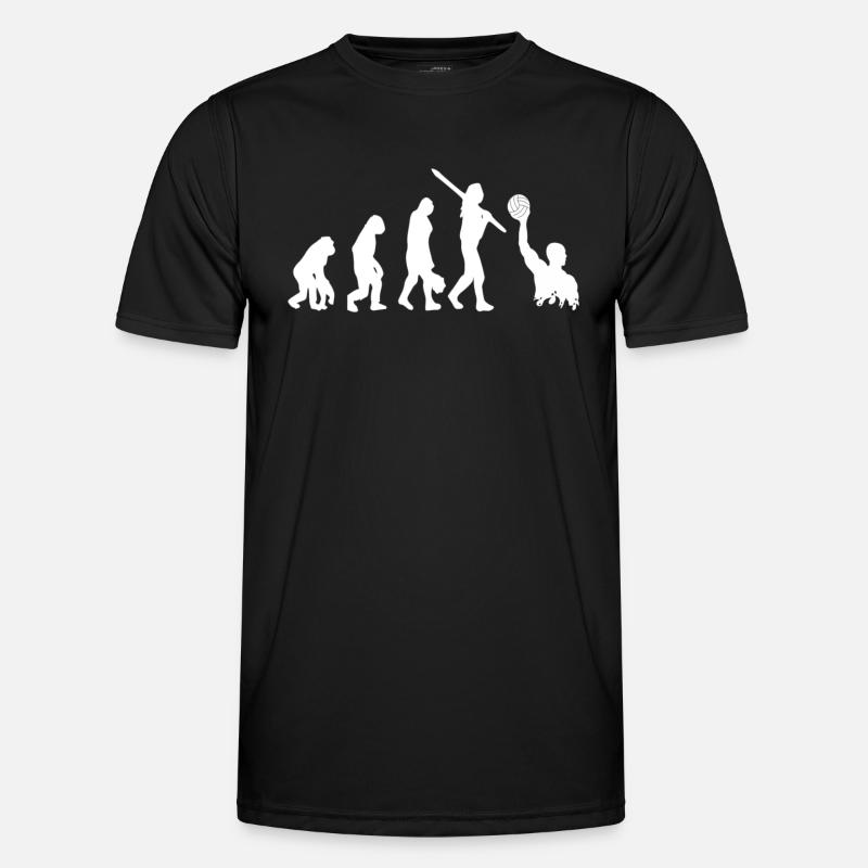 Wasserball Evolution - Männer Funktions-T-Shirt - Schwarz