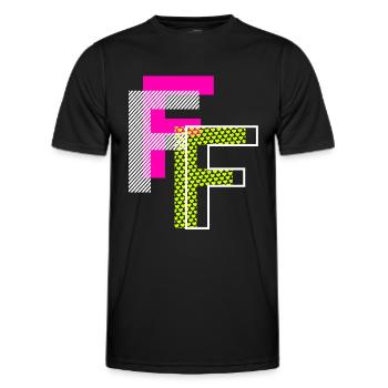 F Buchstabe - Männer Funktions-T-Shirt - Schwarz - Vorne - AI Model Male 178 dark (178cm)