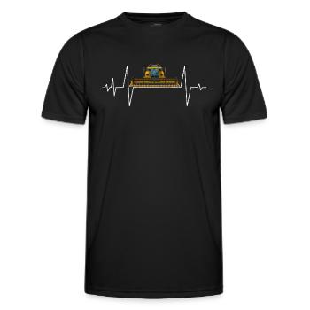 Combine HarvestEr Farmer Heartbeat ECG - Men's Functional T-Shirt - black - Front - AI Model Male 178 dark (178cm)