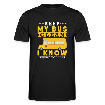 Funny School Bus Driver Appreciation anniversary - Männer Funktions-T-Shirt - Schwarz - Vorne - AI Model Male 178 dark (178cm)