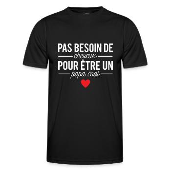Pas besoin de cheveux pour être un papa cool père - T-shirt sport Homme - noir - Devant - AI Model Male 178 dark (178cm)