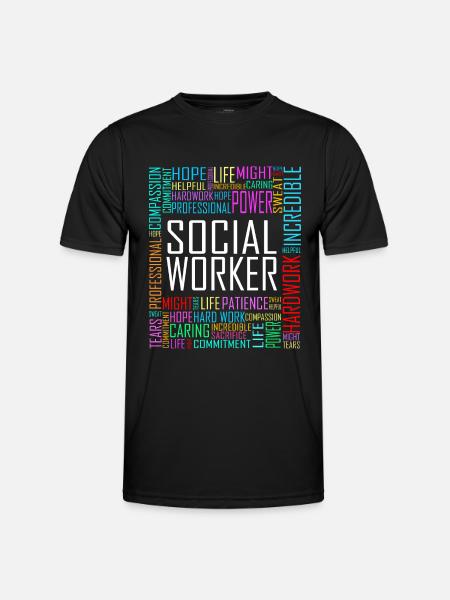 Love Social Worker Hero - Charitable Social Work - Männer Funktions-T-Shirt - Schwarz