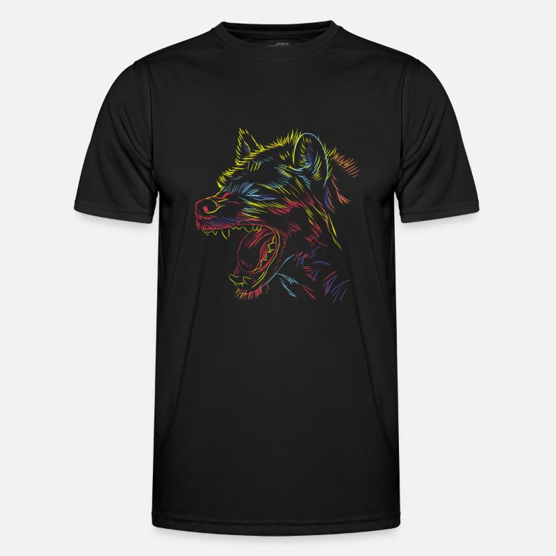 Scribble Hyena - Men's Functional T-Shirt - black