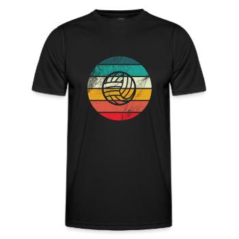 Beach Volleyball Volleyballer - Retro Volleyball - Männer Funktions-T-Shirt - Schwarz - Vorne - AI Model Male 178 dark (178cm)